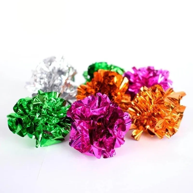 Mylar Crinkle Foil Balls Cat Kitten Sound Play Toy Crackle Paper