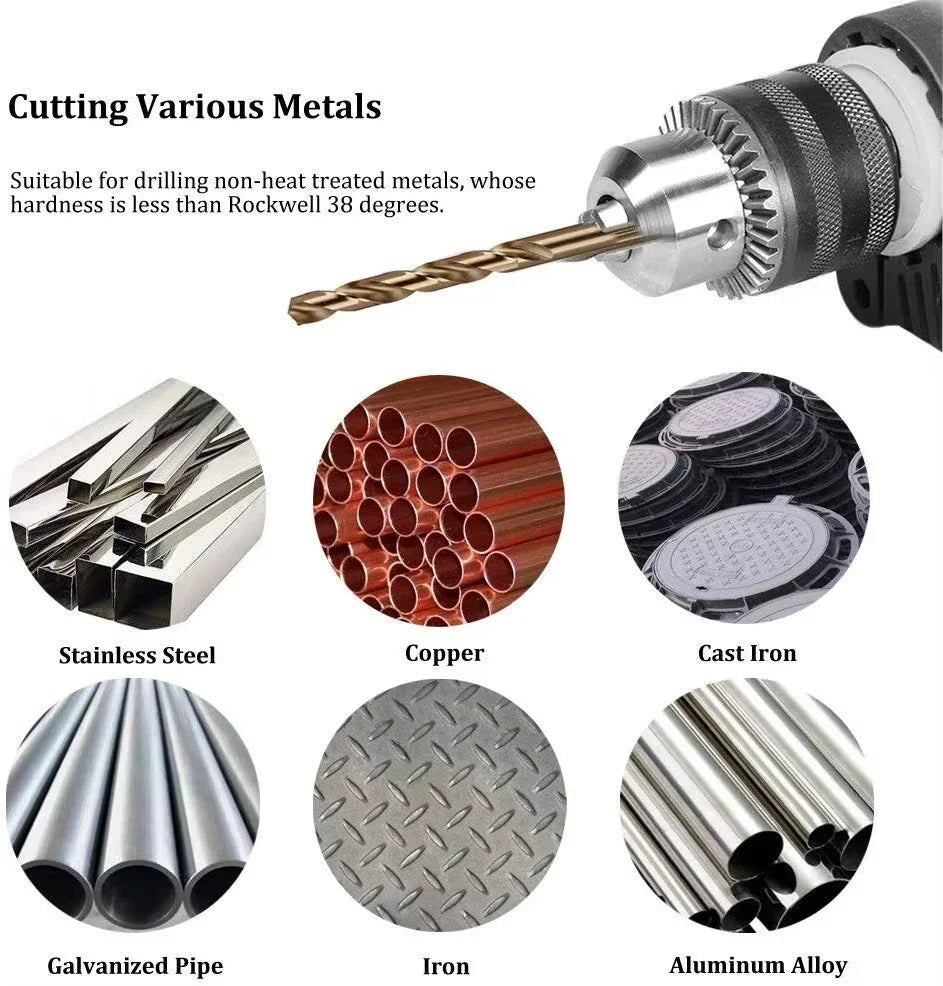 13-Pc HSS Titanium Twist Drill Bit Set 1.5–6.5mm | Metal & PVC
