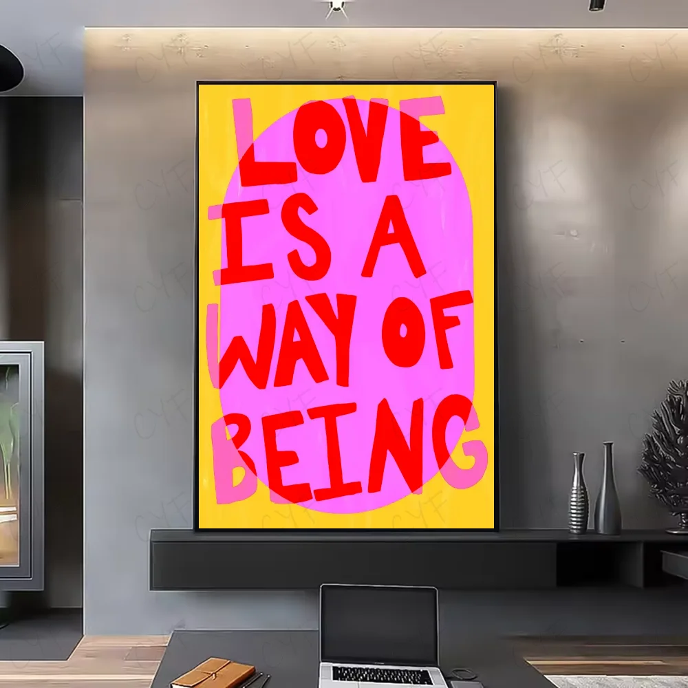 Minimalist Love Quotes Wall Poster – Waterproof PVC Art Sticker Wall Art Poster Peaceful Pleasures Health and Wellness