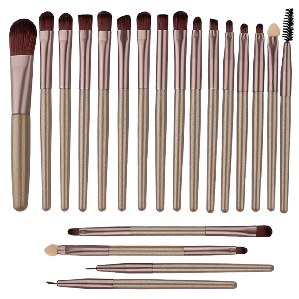 RUNTOIN 20Pc Makeup Brush Set – Foundation, Eyeshadow & Blush