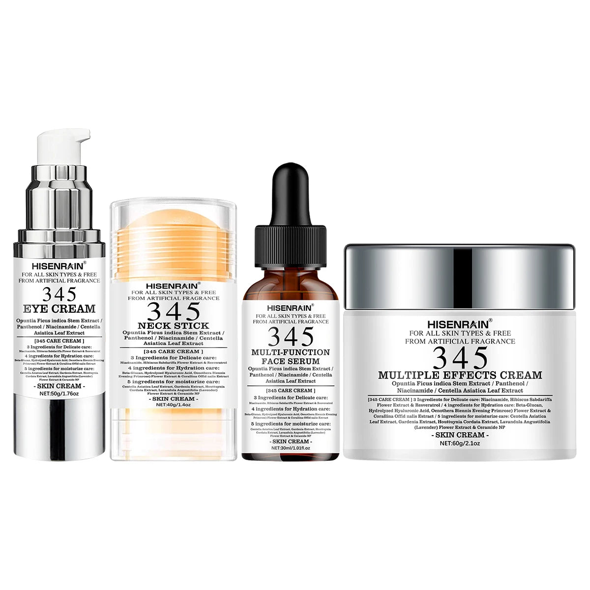 SUYARUN 4 in 1 Travel Skincare Kit - Face, Eye, Neck Cream & Serum Set, Moisturizing Christmas Gifts for Women, Premium Holiday. Peaceful Pleasures Health and Wellness 4pcs