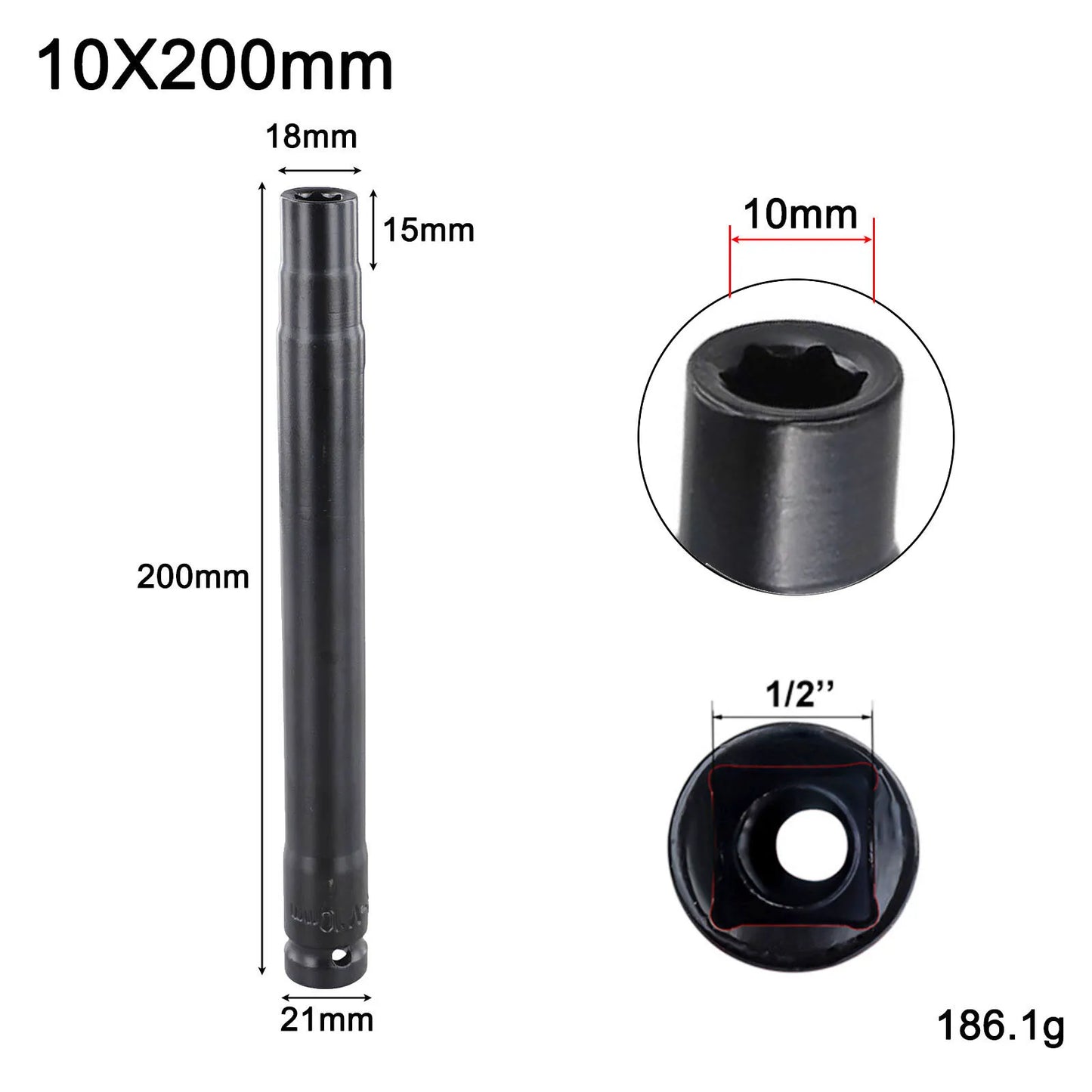 Ceiling Leveling Sleeve 10–14mm Hollow Screw Nut 1/2" Drive
