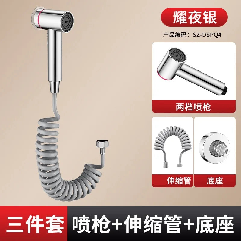 Handheld Bidet Toilet Sprayer Set with Dual Outlet Angle Valve