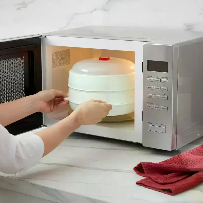 Microwave Food Steamer Set | Heat-Resistant Stackable Trays