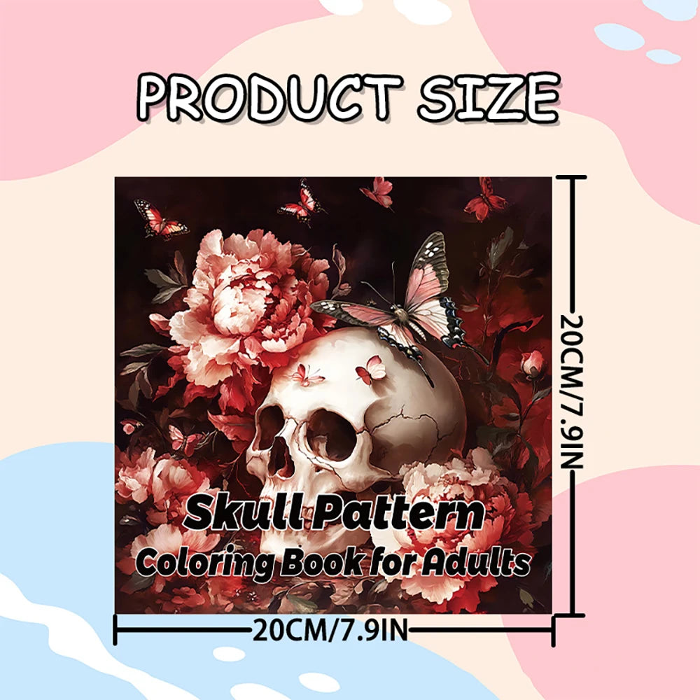 Bview Art Adult Skull Coloring Book Intricate Gothic Patterns Stress