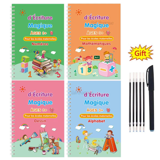 French Magic Practice Copybook Pen Preschools Kids Calligraphy Peaceful Pleasures Health and Wellness French copybook