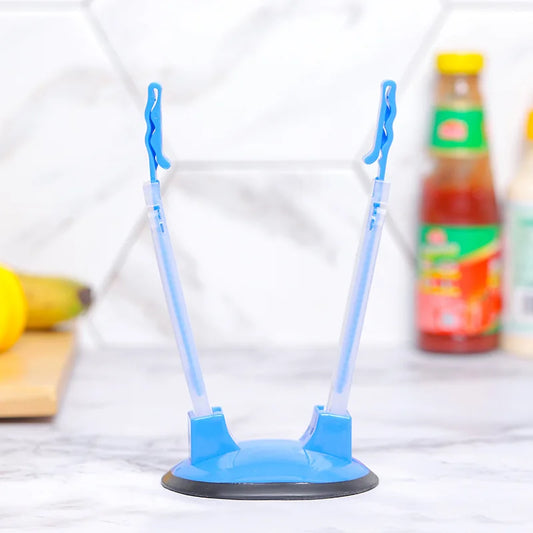Household food storage bag holder, packaging bag opener, support stand Peaceful Pleasures Health and Wellness