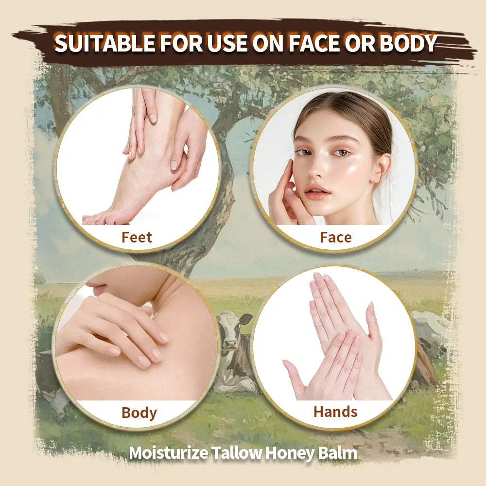 Beef Tallow Face Cream Lasting Moisturizing Soothing Facial Skin Firming Increase Facial Elasticity Nourishing Smooth SkinCare Peaceful Pleasures Health and Wellness