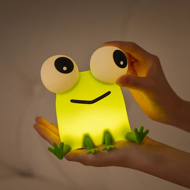 Cute Animal Giraffe Panda Silicone Night Light Timer Patting Lamp Rechargeable Night Lamp for Kids Boys Birthday Gift Room Decor Peaceful Pleasures Health and Wellness Travel Frog