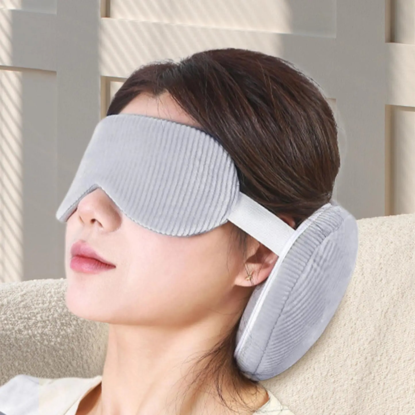 2-in-1 Travel Neck Pillow & Eye Mask – Foldable & Compact