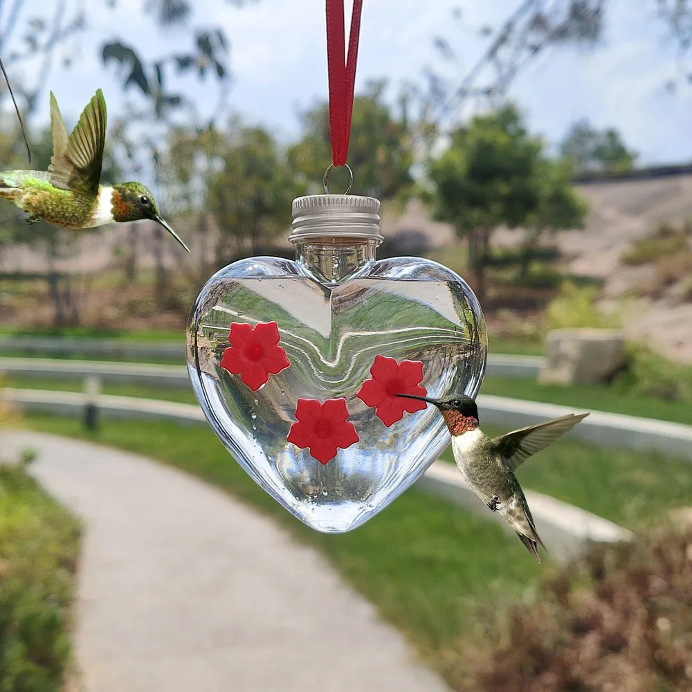 Hummingbird Feeder | Spherical & Heart Shape, 3 Ports, Leak Proof