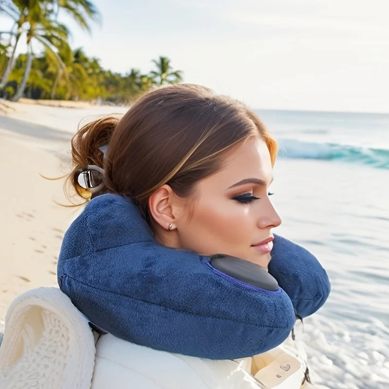 Portable Inflatable Neck Pillow – Travel, Camping & Office