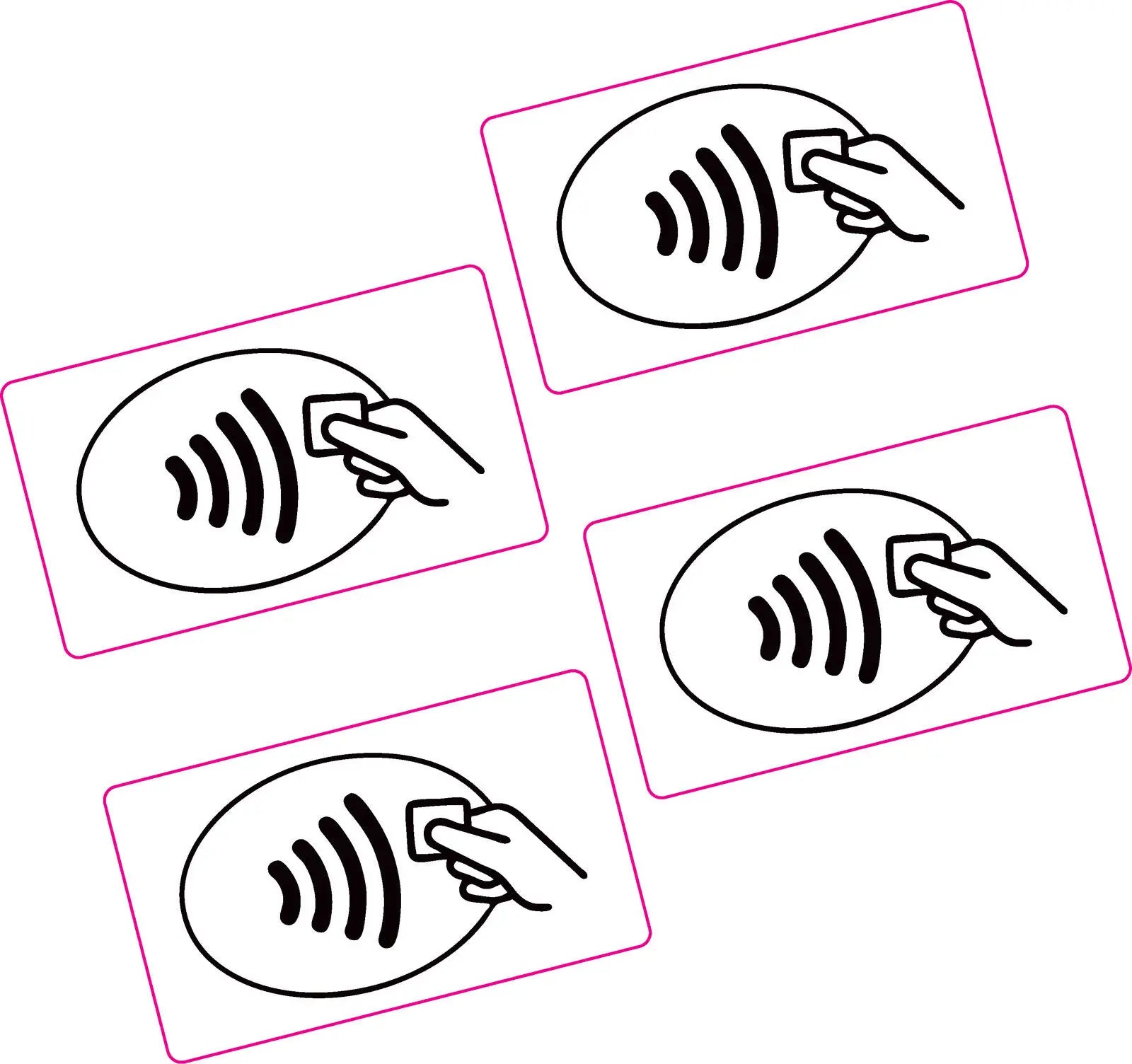 4Packs 105x60mm Contactless Card Payment Vinyl Stickers Taxi Shop Business Peaceful Pleasures Health and Wellness Default Title