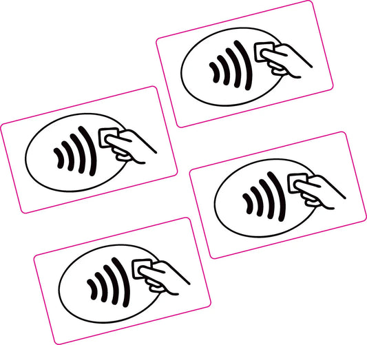 4Packs 105x60mm Contactless Card Payment Vinyl Stickers Taxi Shop Business Peaceful Pleasures Health and Wellness Default Title
