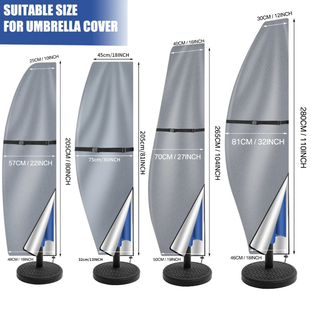 Waterproof Patio Umbrella Cover with Zipper – 7ft to 13ft