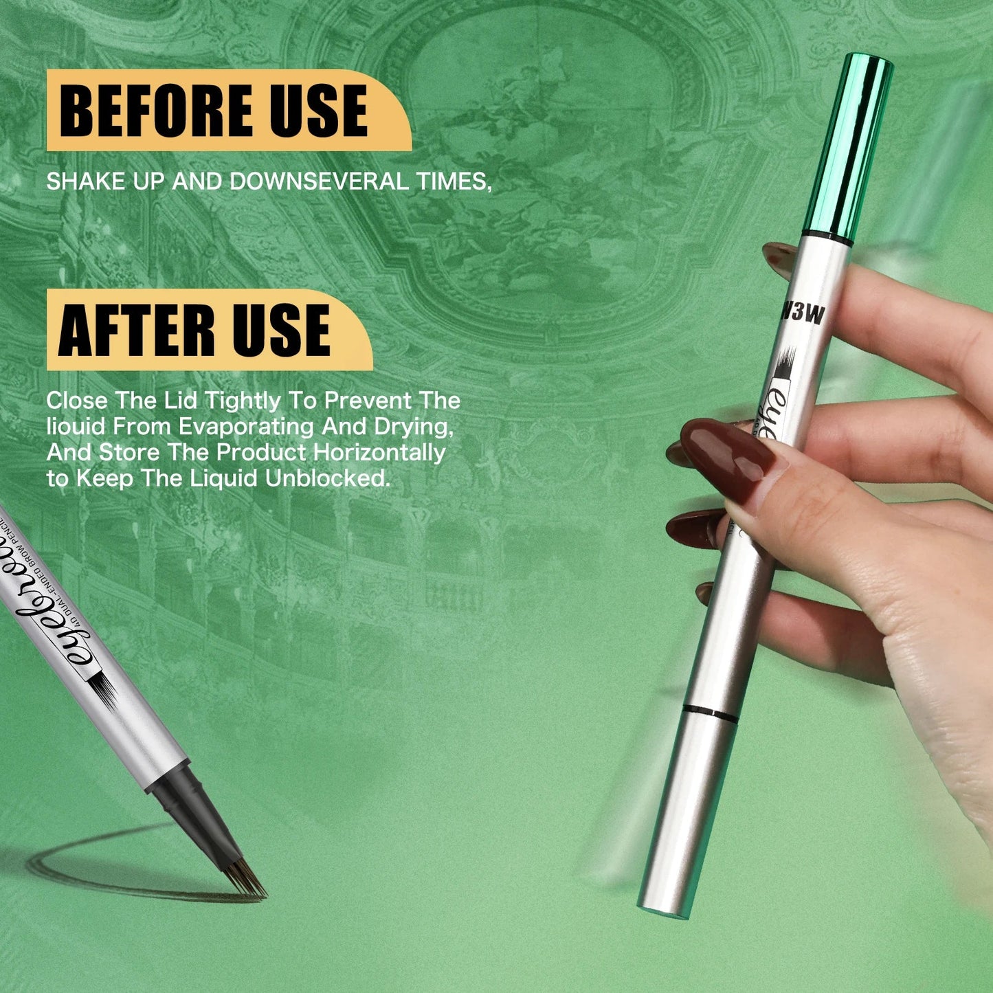 2-in-1 Waterproof Eyebrow Pencil & Eyeliner | 4D Microcarving