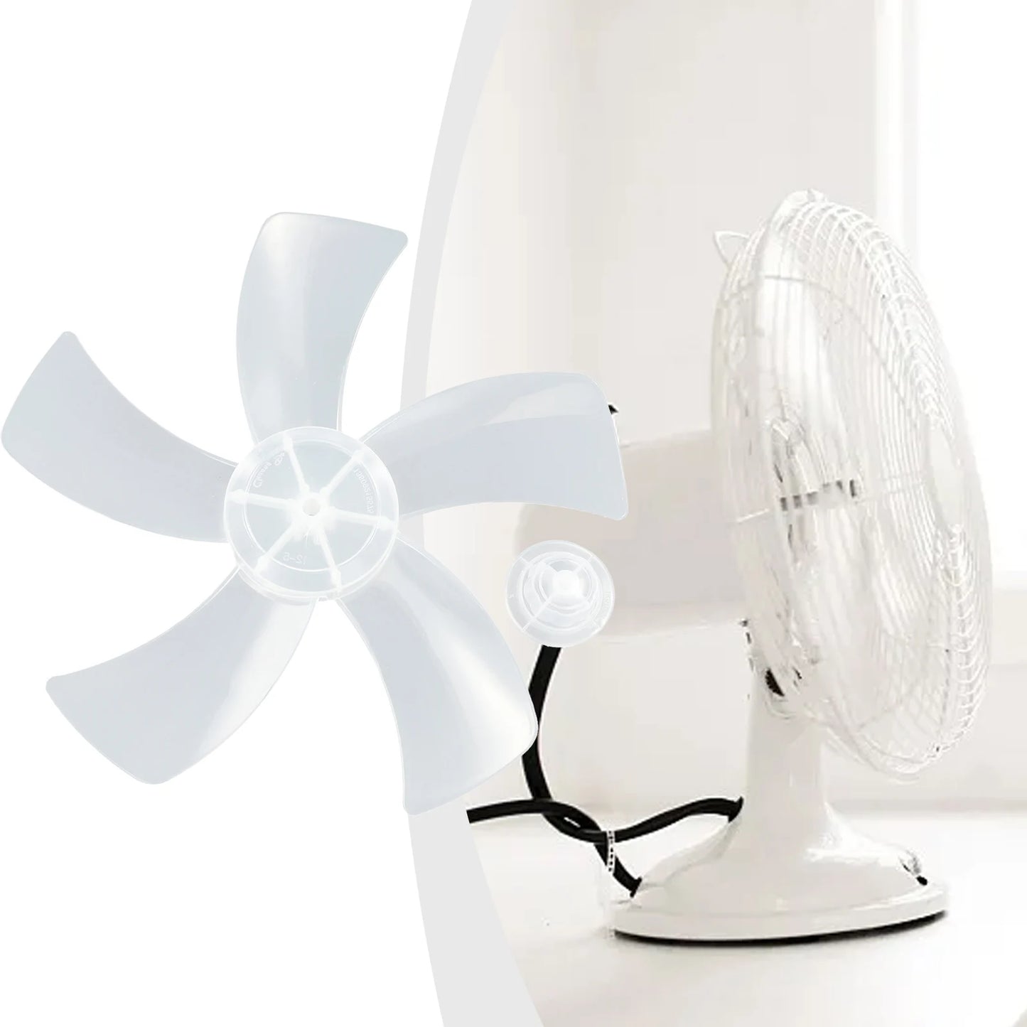 Household Plastic Fan Blade 5 Leaves Nut Cover Pedestal Stand Table