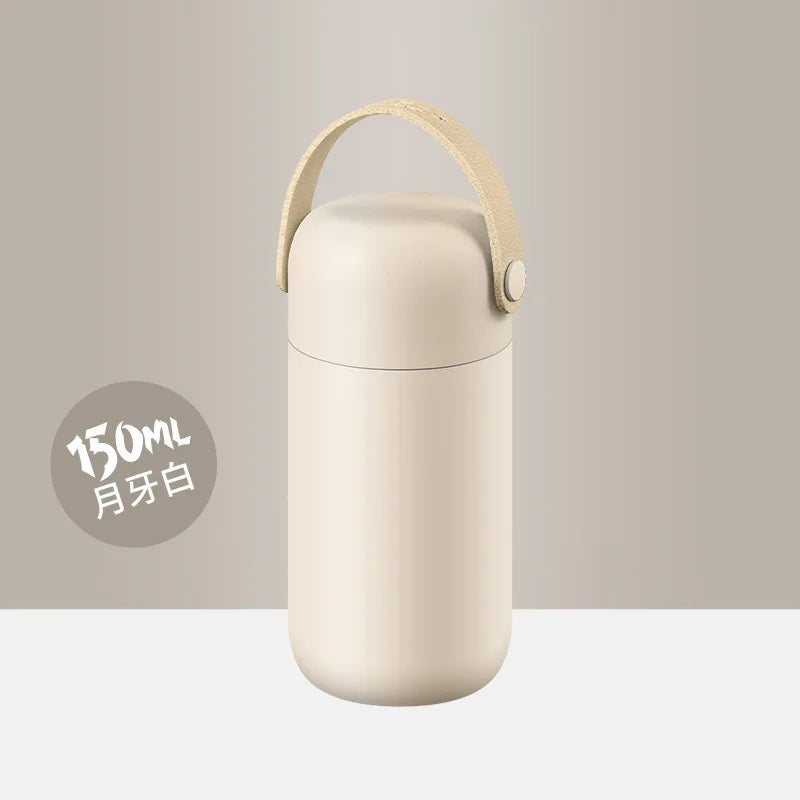 Macaron Mini Pocket Thermos Cup 150ml | Vacuum Insulated Flask Mini Thermos Flask Peaceful Pleasures Health and Wellness WHITE 150ml