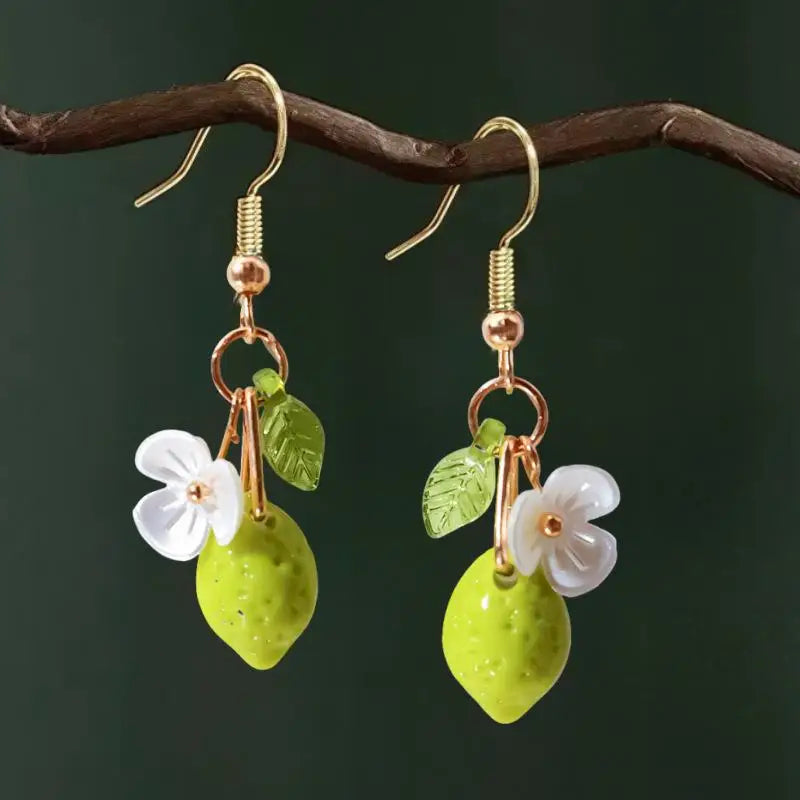 Bohemian Lemon Tassel Drop Earrings | Summer Beach Jewelry