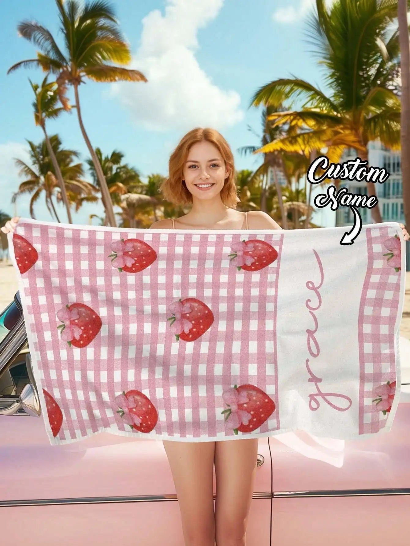 Custom Name Beach Towel | Soft Quick-Dry Personalized Gift Personalized Beach Towel Peaceful Pleasures Health and Wellness
