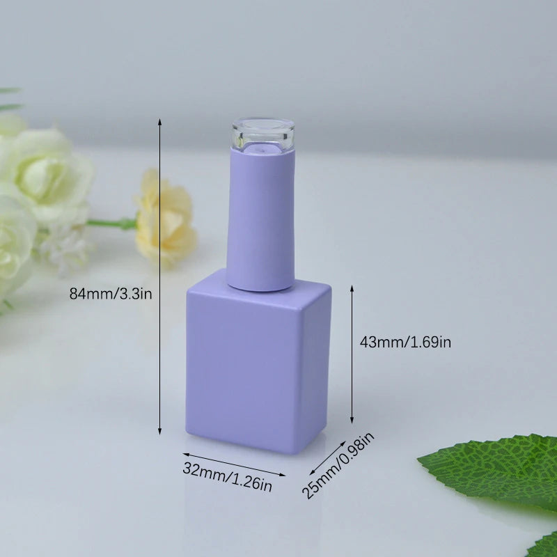 Glass Nail Polish Bottles with Brush – 10ml & 15ml Refillable