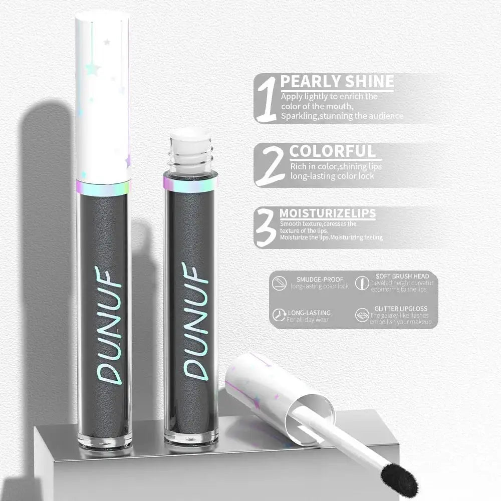 DUNUF 6-Piece Shimmer Lipstick Set – Metallic Gloss & Waterproof