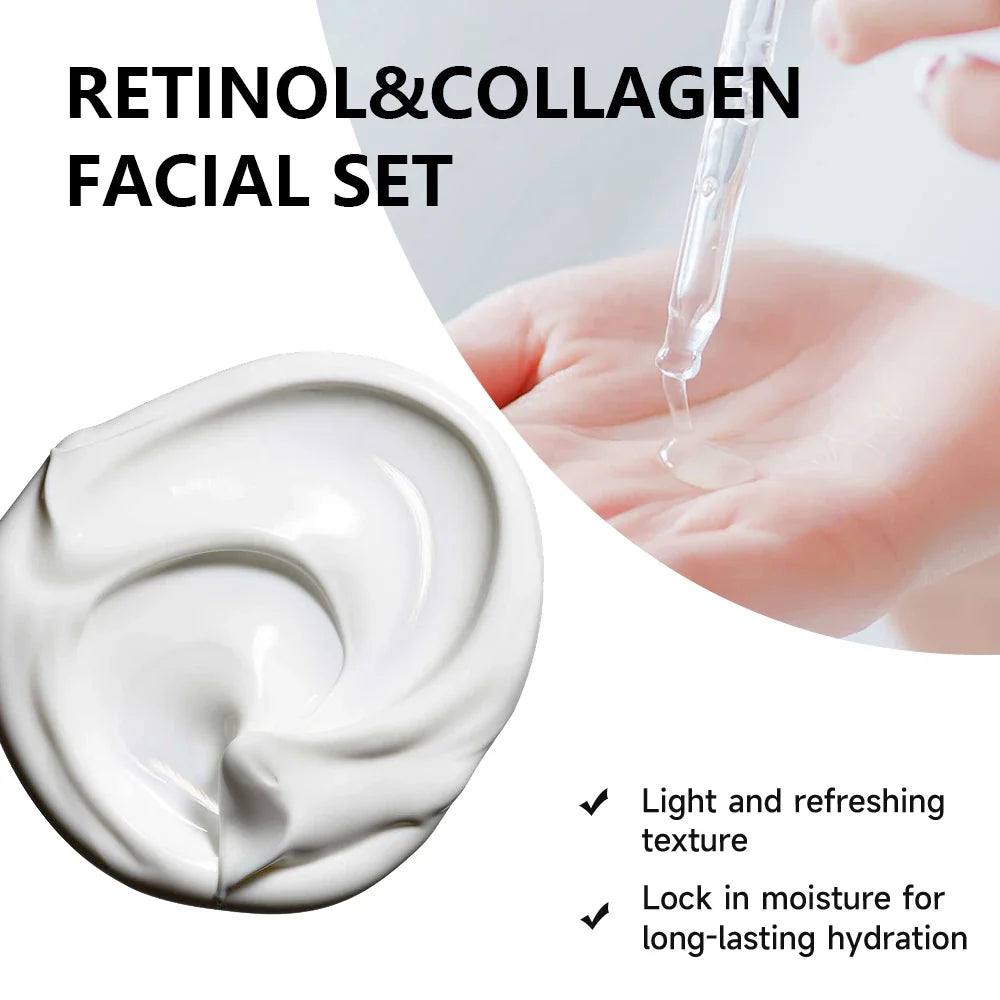 Retinol Cream & Hyaluronic Acid Serum Set – Day & Night Care
