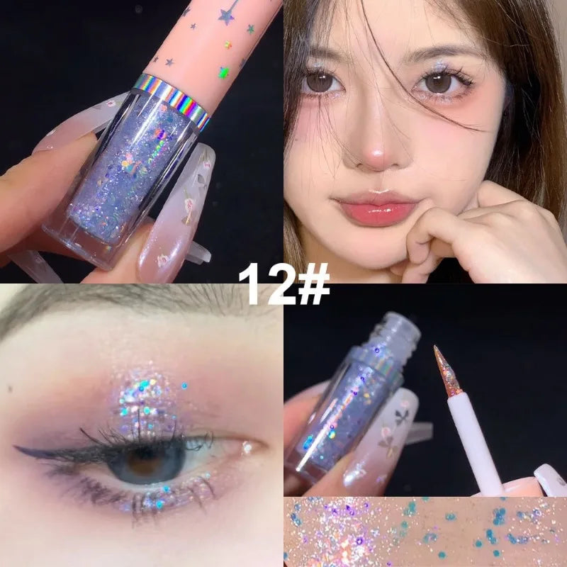6-Piece Glitter Liquid Eyeshadow Set – Shimmer & Sequin Pens