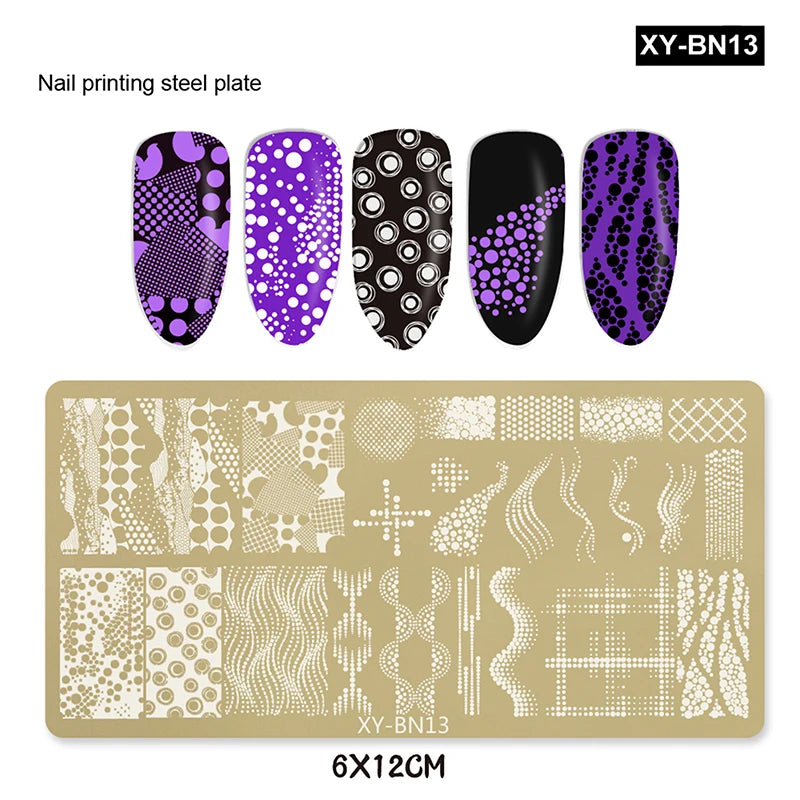 Nail Stamping Plates 12x6cm – Butterfly Flower Bowknot Designs