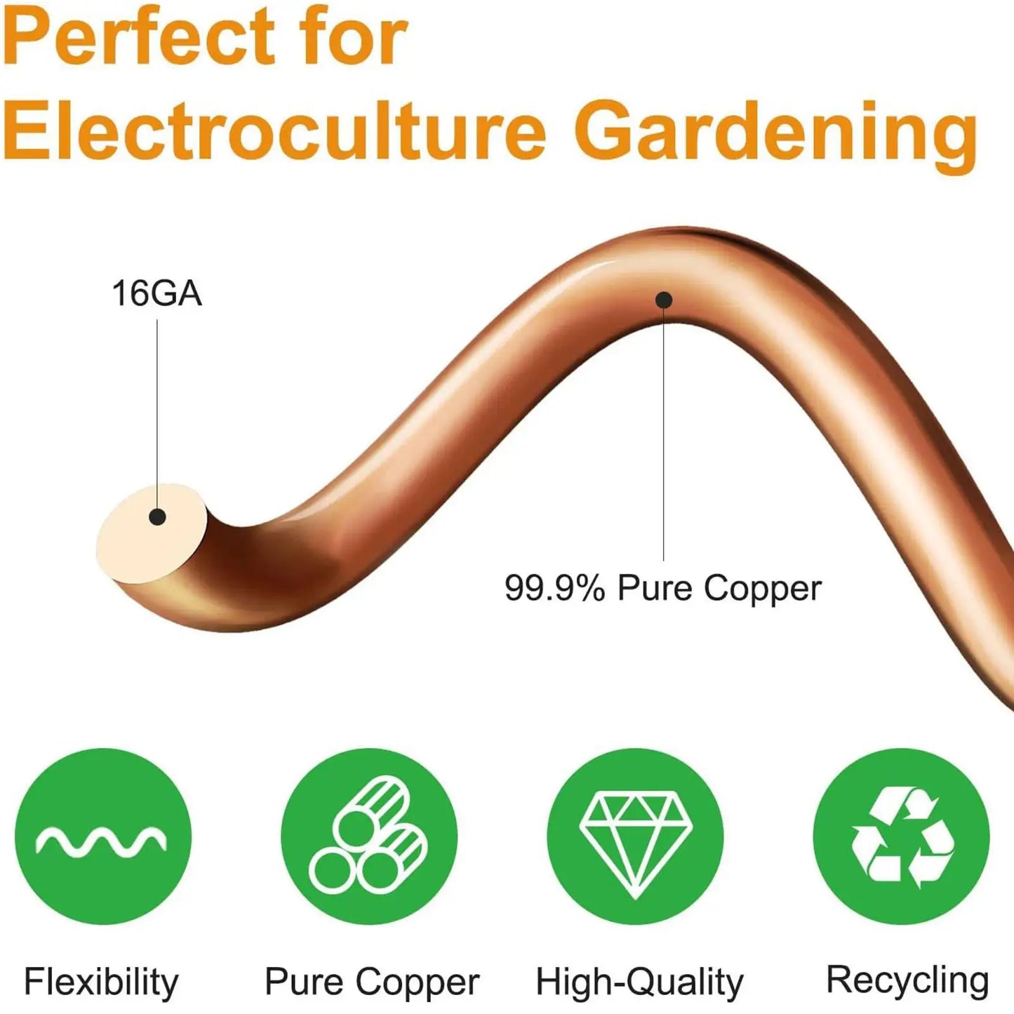 6-Pack Copper Coil Electroculture Plant Stakes | Garden Support