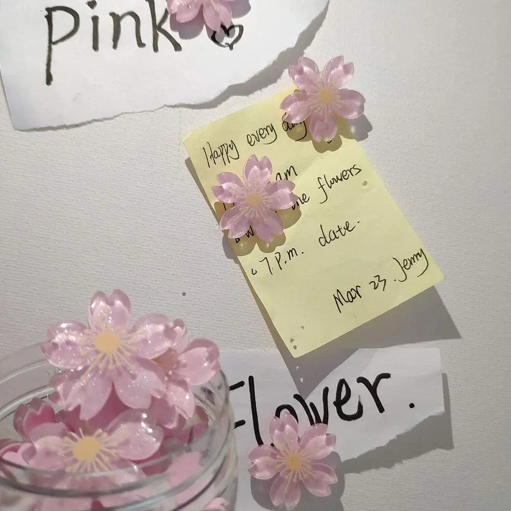 Bview Art Sweet Cherry Blossom Resin Flat-head Thumb Tacks Creative