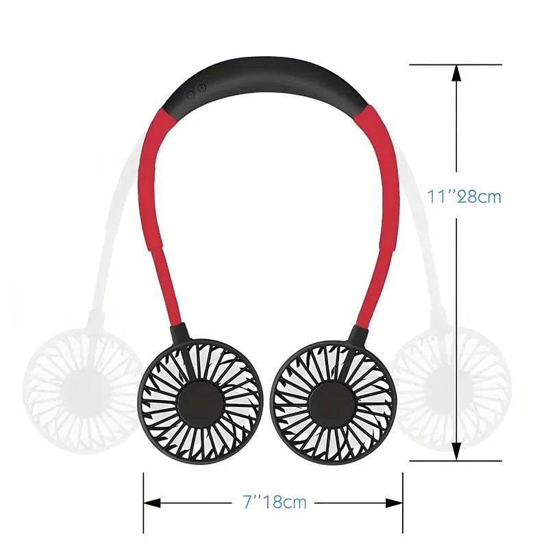 Portable Hanging Neck Fan USB Rechargeable Mini Cooling Fan Hands-Free Wearable Personal Fan for Outdoor Travel Sports Peaceful Pleasures Health and Wellness