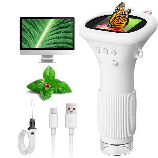 Microscope for Kids Children Microscope with 2 Inch Screen 1000x Zoom Mini Handheld Microscope Camera Christmas Birthday Gifts Peaceful Pleasures Health and Wellness