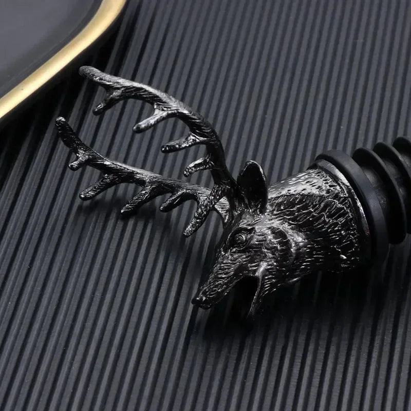 Deer Head Wine Bottle Stopper | Zinc Alloy Bar Accessory
