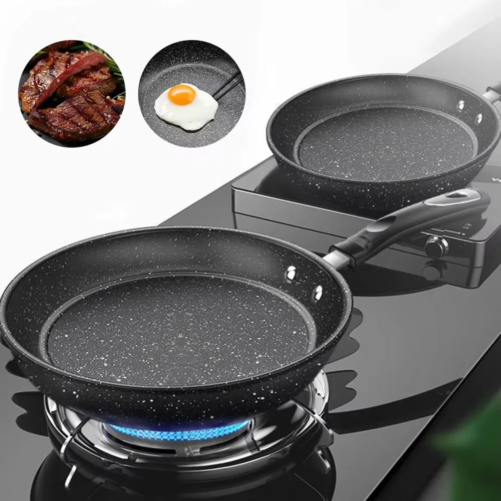 Stone Nonstick Frying Pan with Glass Lid | 22–28 cm Skillet