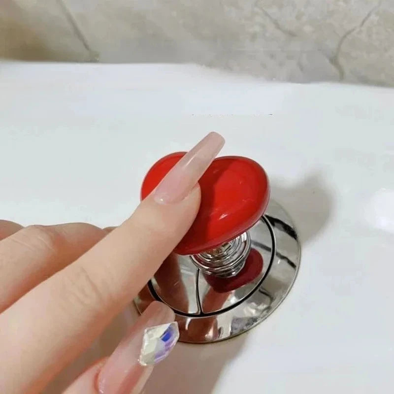Heart-Shaped Toilet Flush Button | Cute Bathroom Décor