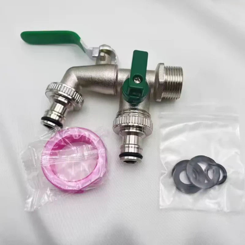 3/4" Dual Outlet Zinc Alloy Garden Faucet Y-Splitter Tap