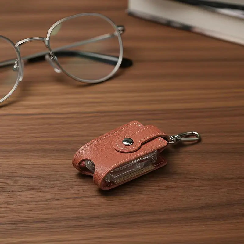 PU Leather Hand Sanitizer Holder & Refillable Bottle + Carabiner