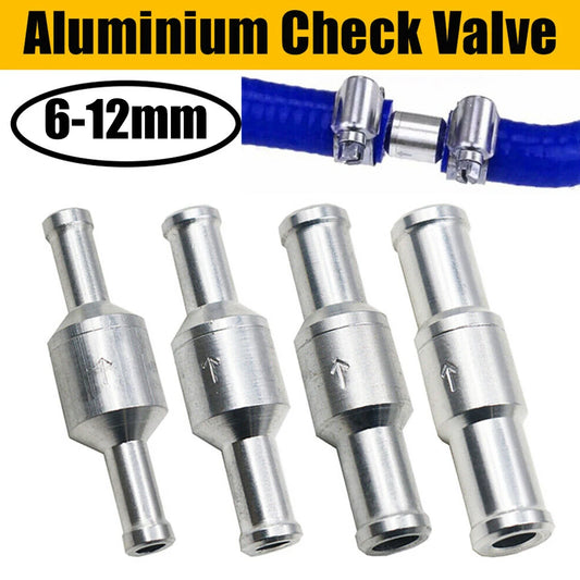 6- Inline Way Non-return Check Valve Auminium Fuel Water Gas Air Peaceful Pleasures Health and Wellness 12mm