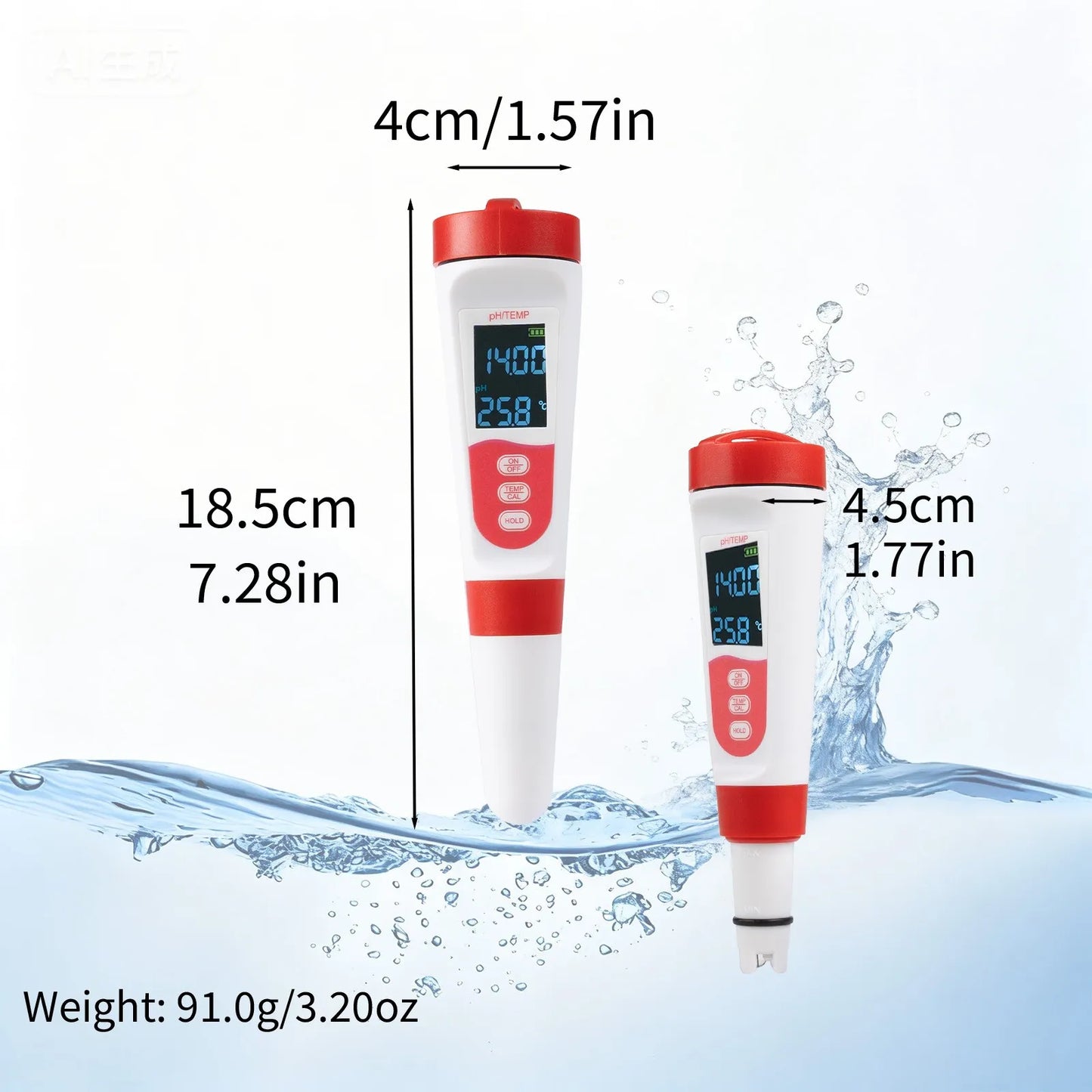 New PH Temperature Water Quality Tester For Pool, Aquarium, Hot Spring, Drinking LED Display Monitor Testing Pen Peaceful Pleasures Health and Wellness