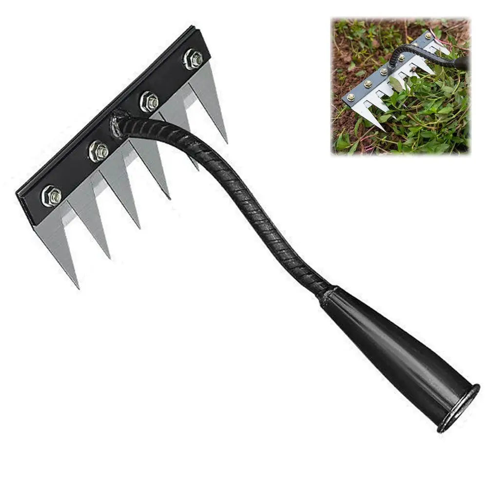 Metal Garden Rake 5–8 Teeth | Weeding & Soil Loosening Tool