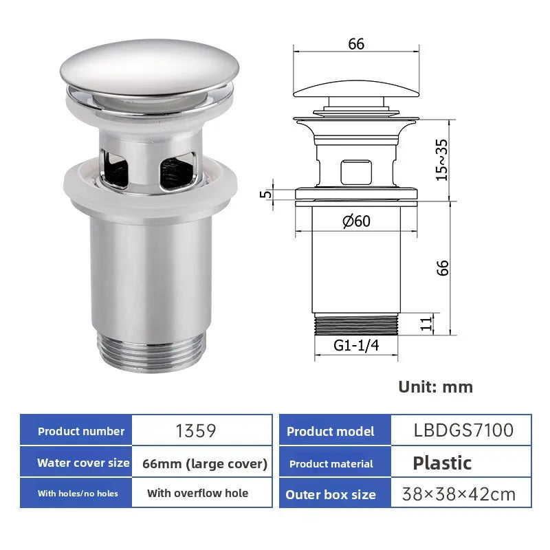 Pop Up Drain Stopper – Black, Chrome & Bronze Basin Drain