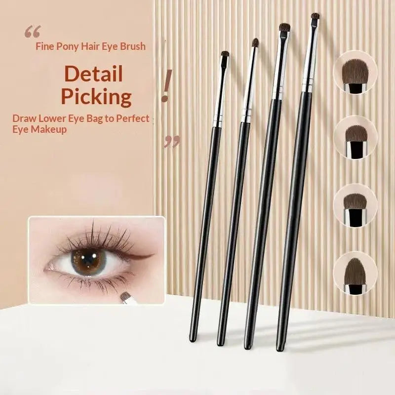 4pc Precision Eyeshadow Brush Set – Soft Horsehair Makeup