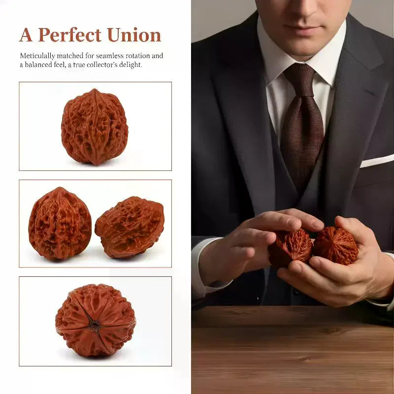 Polished Chinese Walnut Balls – Collectible Décor Gift Set Collectible Décor Set Peaceful Pleasures Health and Wellness