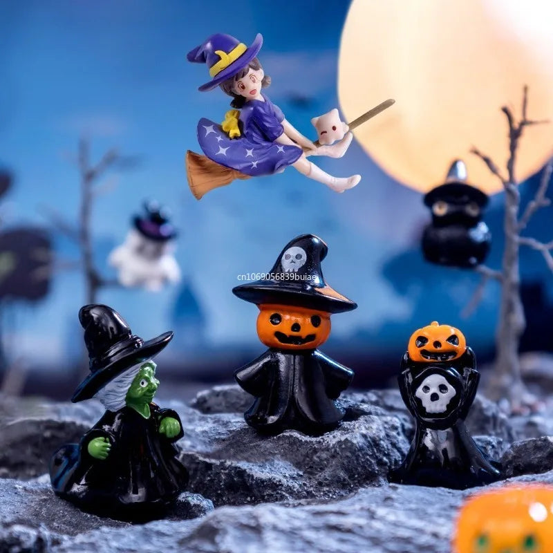 1pcs Halloween Witch Owl Bat Ghost Skeleton Candle Figurine Home Decor Miniature Fairy Garden Decoration Accessories Home Decor Peaceful Pleasures Health and Wellness
