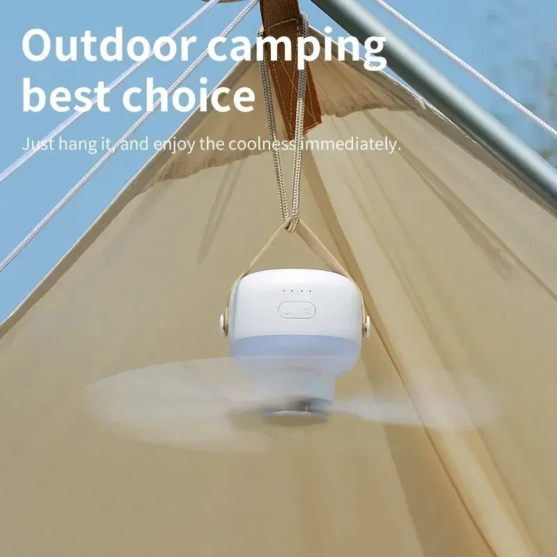 Portable Camping Ceiling Fan with LED Light & Remote Control