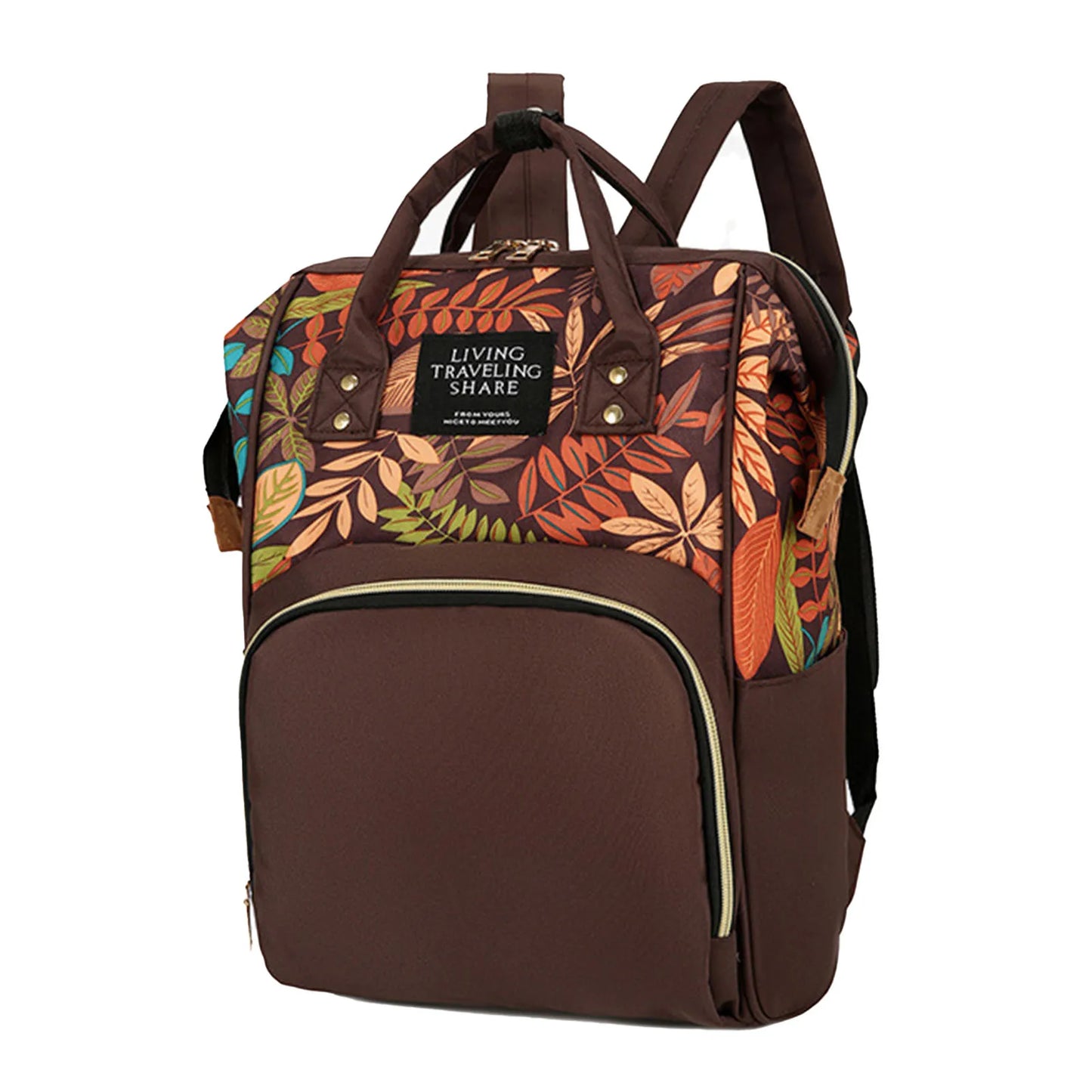 Maternity Travel Bag for Baby Essential Large Capacity Backpack with Anti-theft Back Pocket for Mothers Day Gifts Peaceful Pleasures Health and Wellness Brown