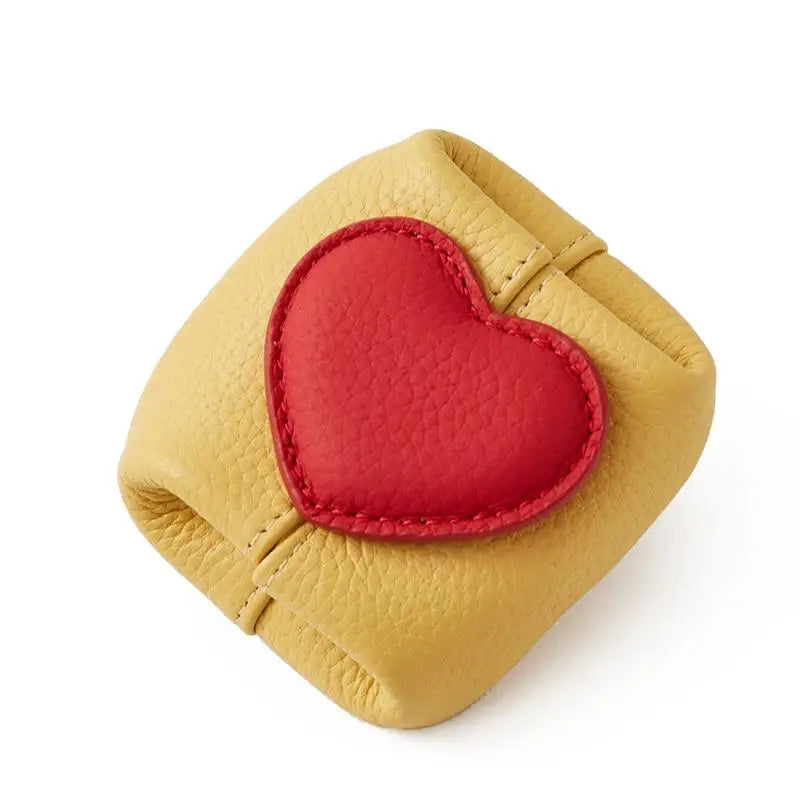 Genuine Leather Mini Coin Purse | Square Jewelry & Cosmetic Pouch