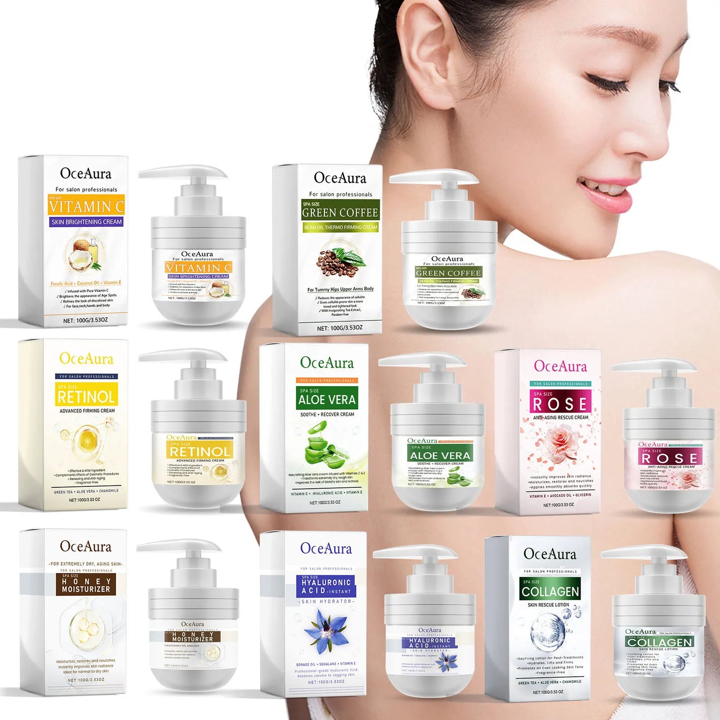 OceAura Retinol Anti-Aging Face & Body Moisturizer Cream 100g