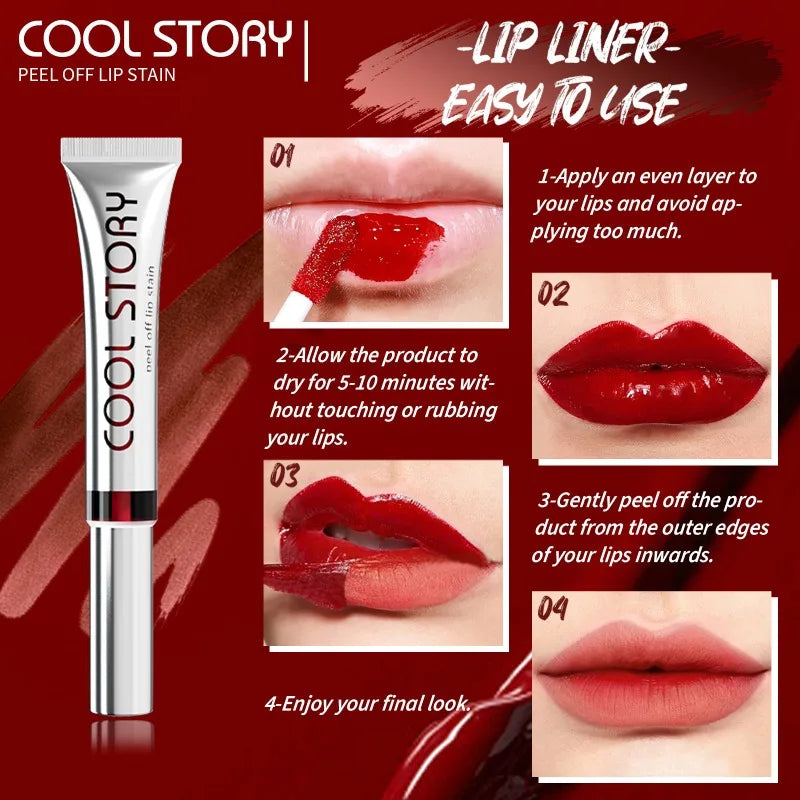 2-in-1 Matte Peel-Off Lip Stain & Liner | Long-Lasting Color